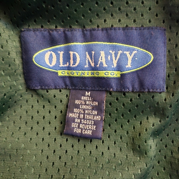 Vintage 1990s Old Navy Rain Jacket Men's M Green - Picture 13 of 13